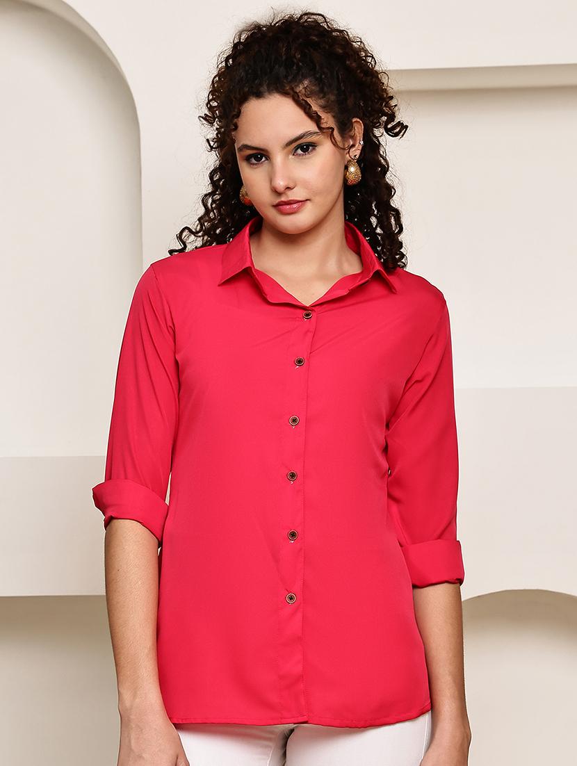 women solid long sleeve regular fit shirt - 22007915 - Zoom Image - 0