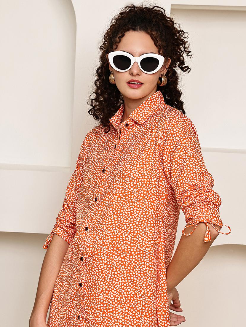 women printed three quarter sleeve regular fit shirt - 22007916 - Standard Image - 1