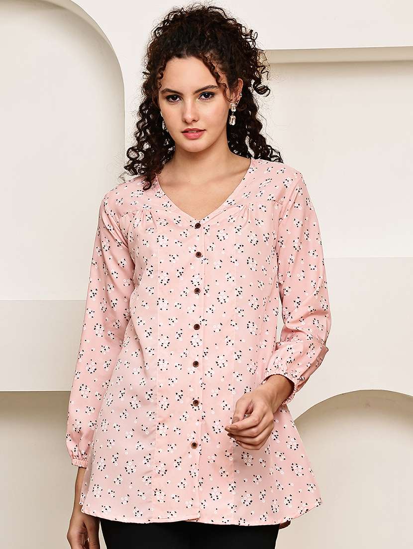 women floral printed long sleeve regular fit top - 22007918 -  Standard Image - 1