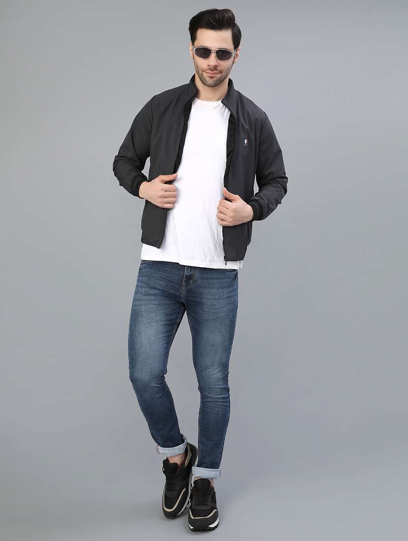 men solid long sleeve regualr fit casual jacket - 22007920 -  Standard Image - 4