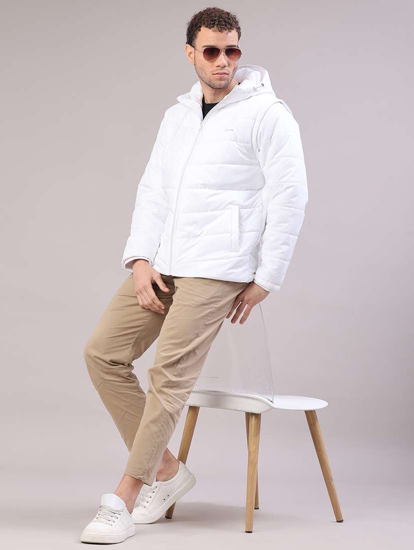 men solid long sleeve puffer jacket - 22007960 -  Standard Image - 4