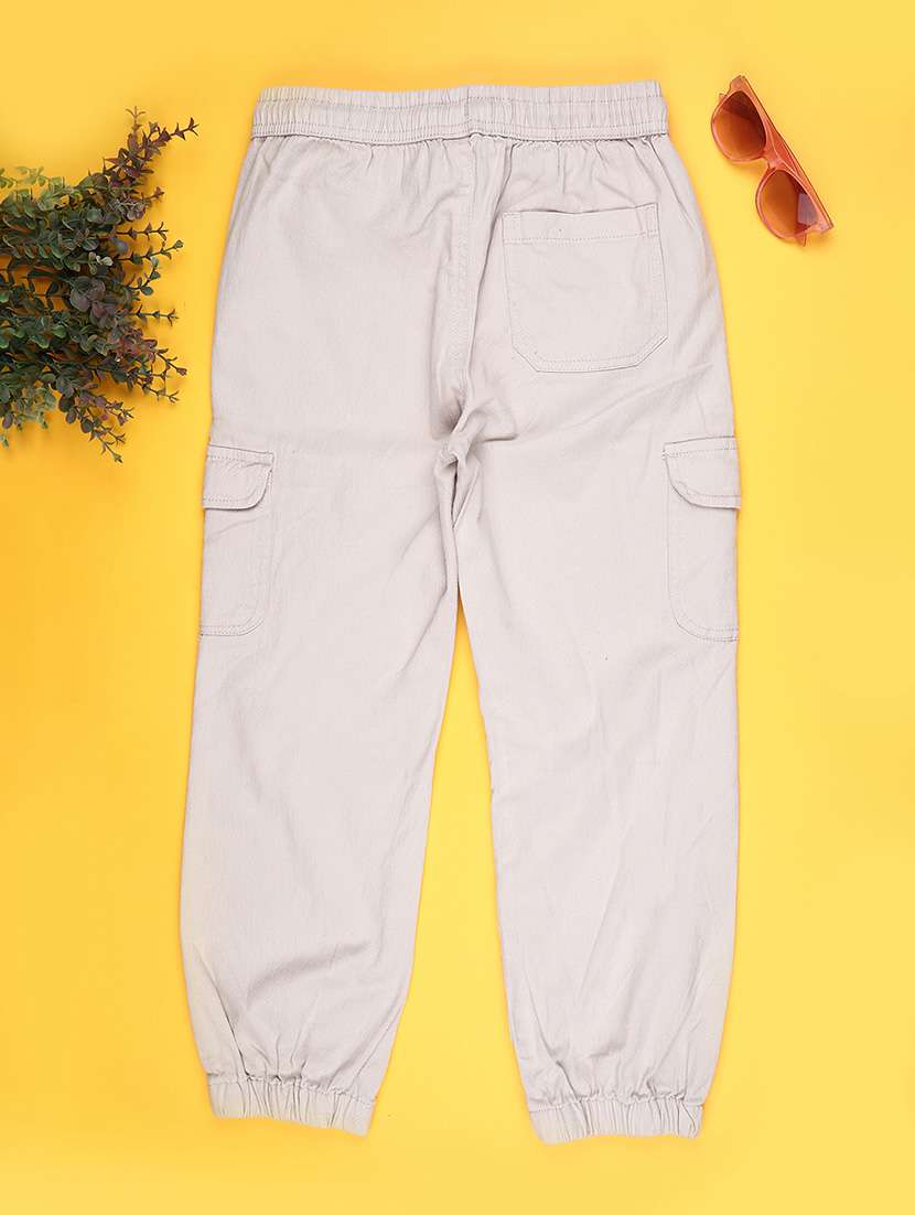 girls solid mid rise cargo - 22007988 -  Standard Image - 1