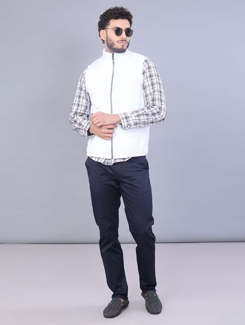 men solid sleeveless regular fit bomber jacket - 22008049 -  Standard Image - 4