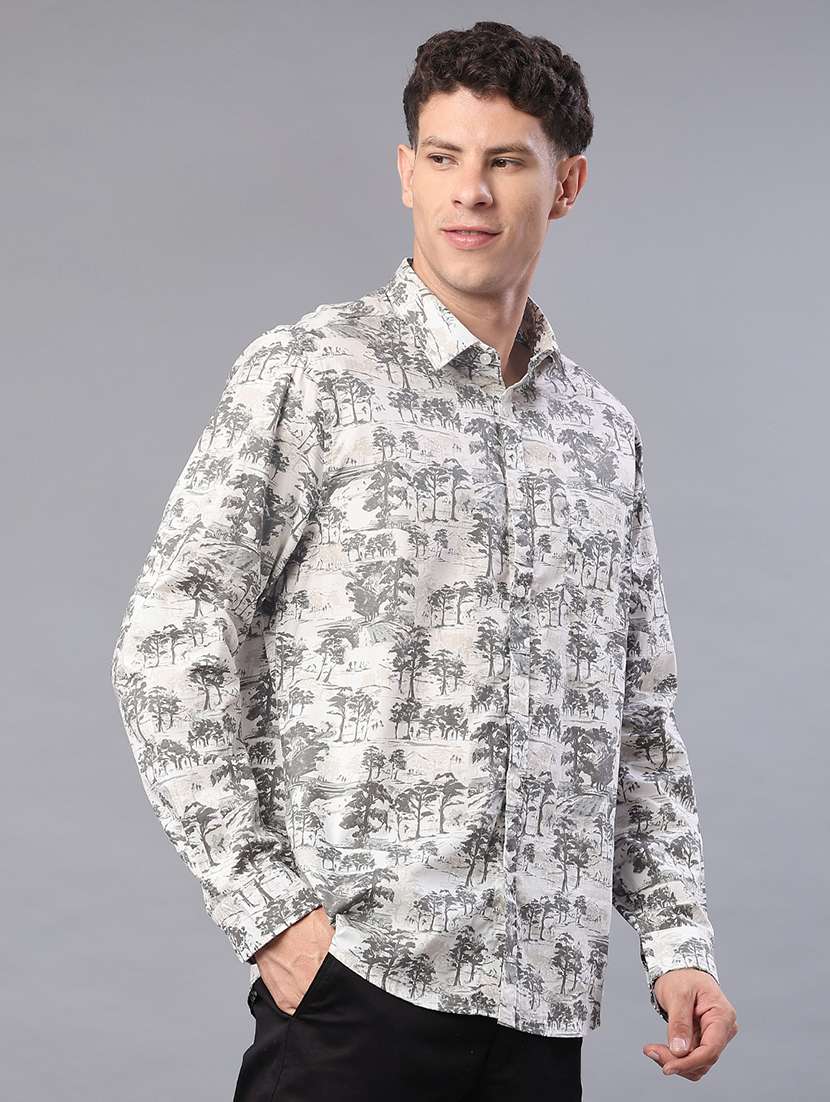 men printed long sleeve regualr fit casual shirt - 22008074 -  Standard Image - 1