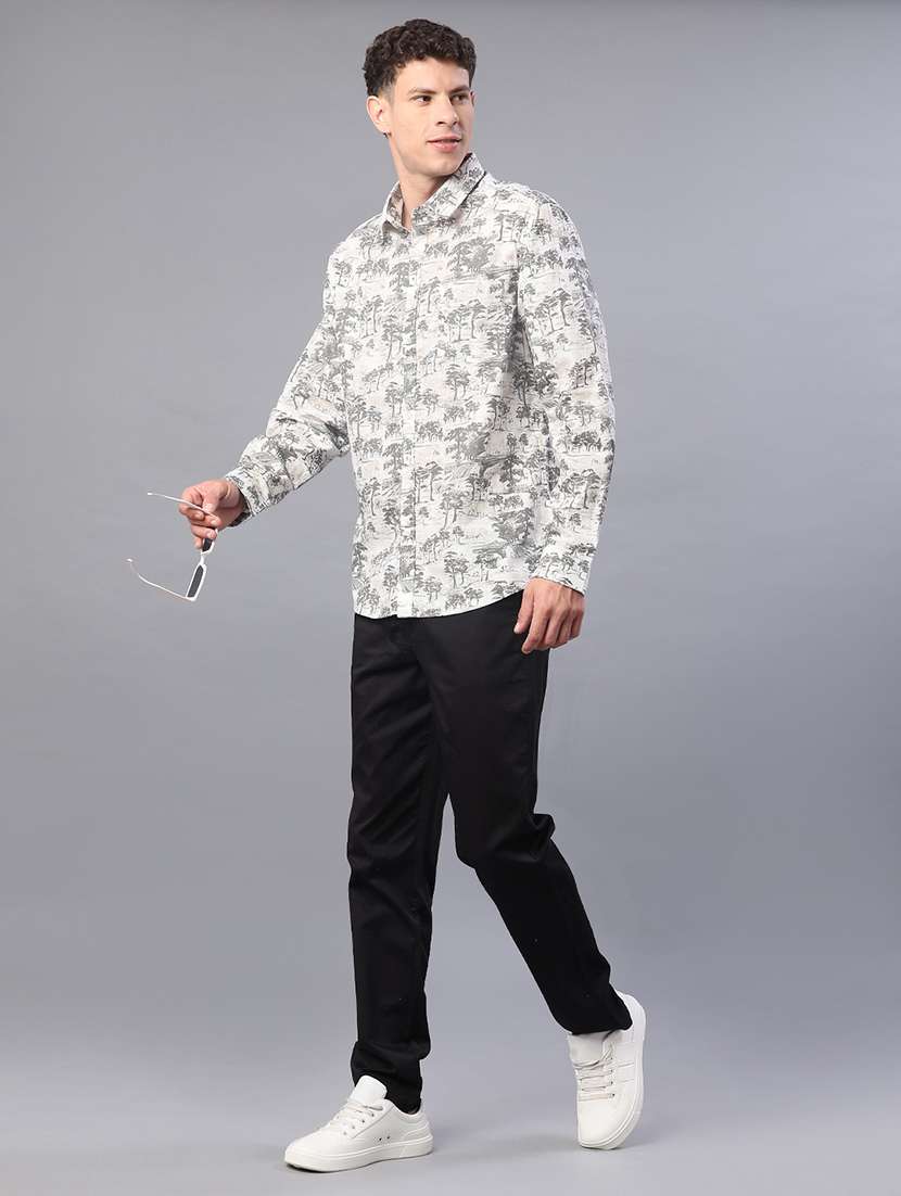 men printed long sleeve regualr fit casual shirt - 22008074 -  Standard Image - 4