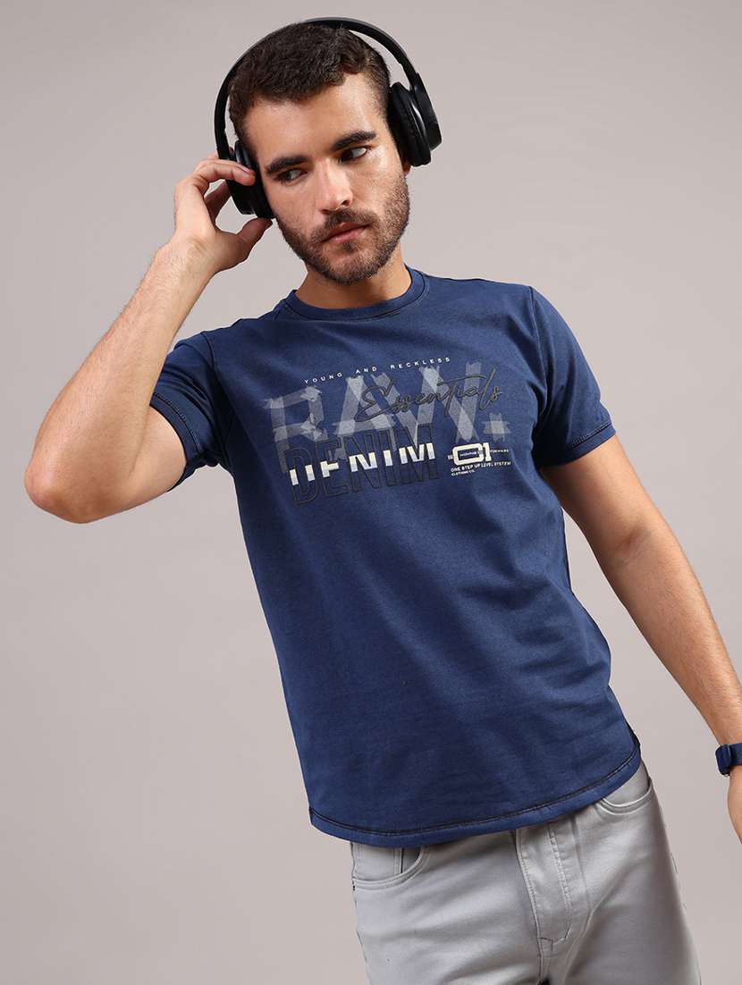men printed short sleeve slim fit t-shirt