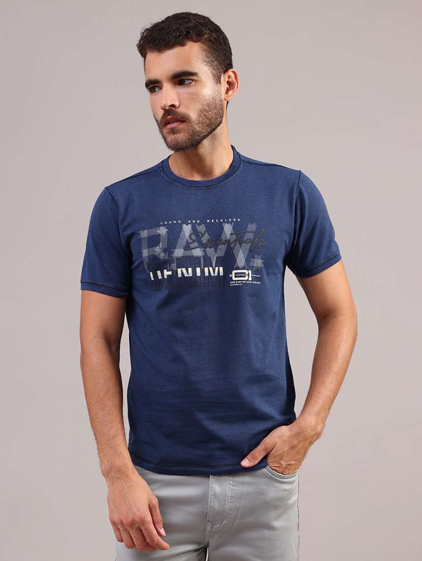 men printed short sleeve slim fit t-shirt - 22008116 -  Standard Image - 1