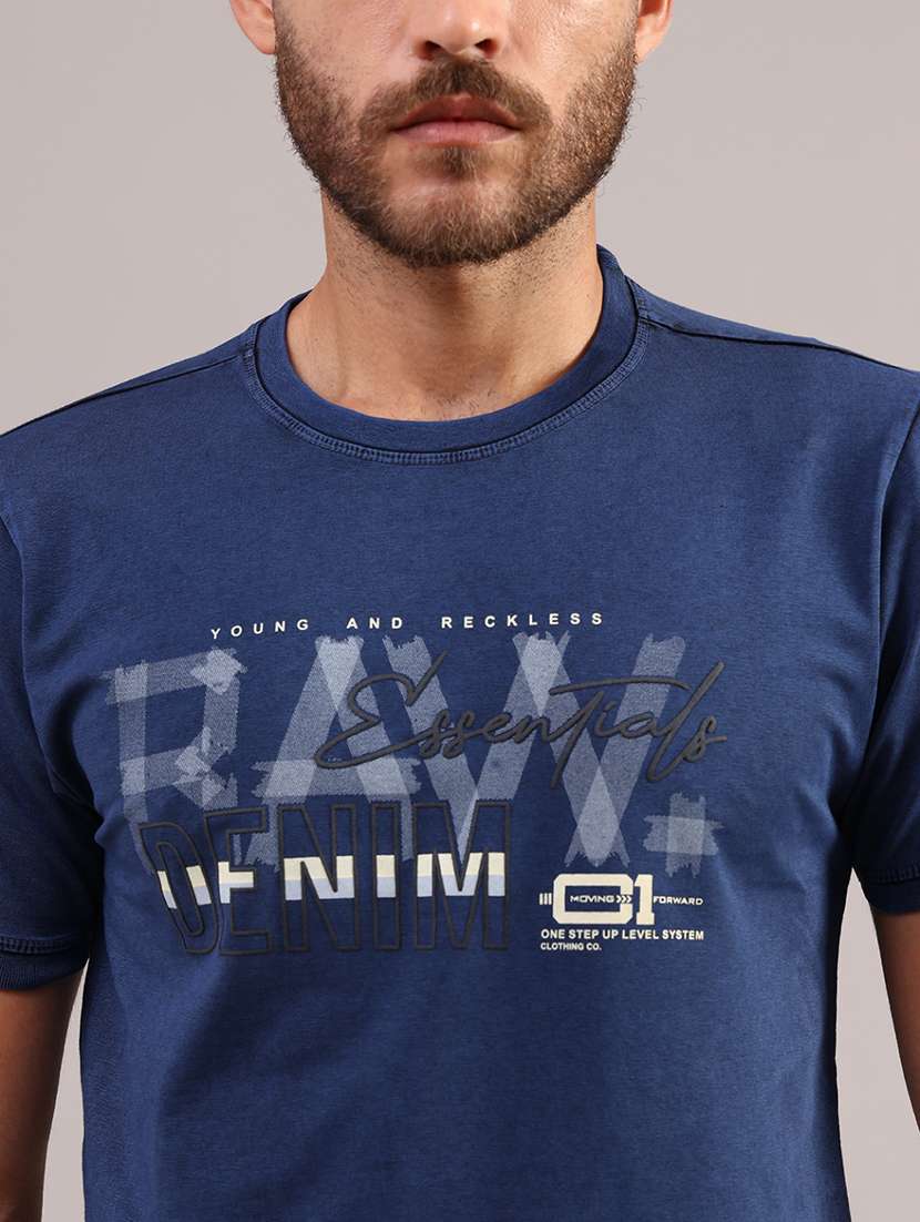 men printed short sleeve slim fit t-shirt - 22008116 -  Standard Image - 4