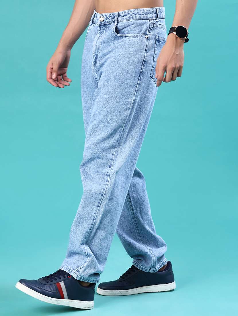 men plain mid rise full length jeans - 22008141 -  Standard Image - 1