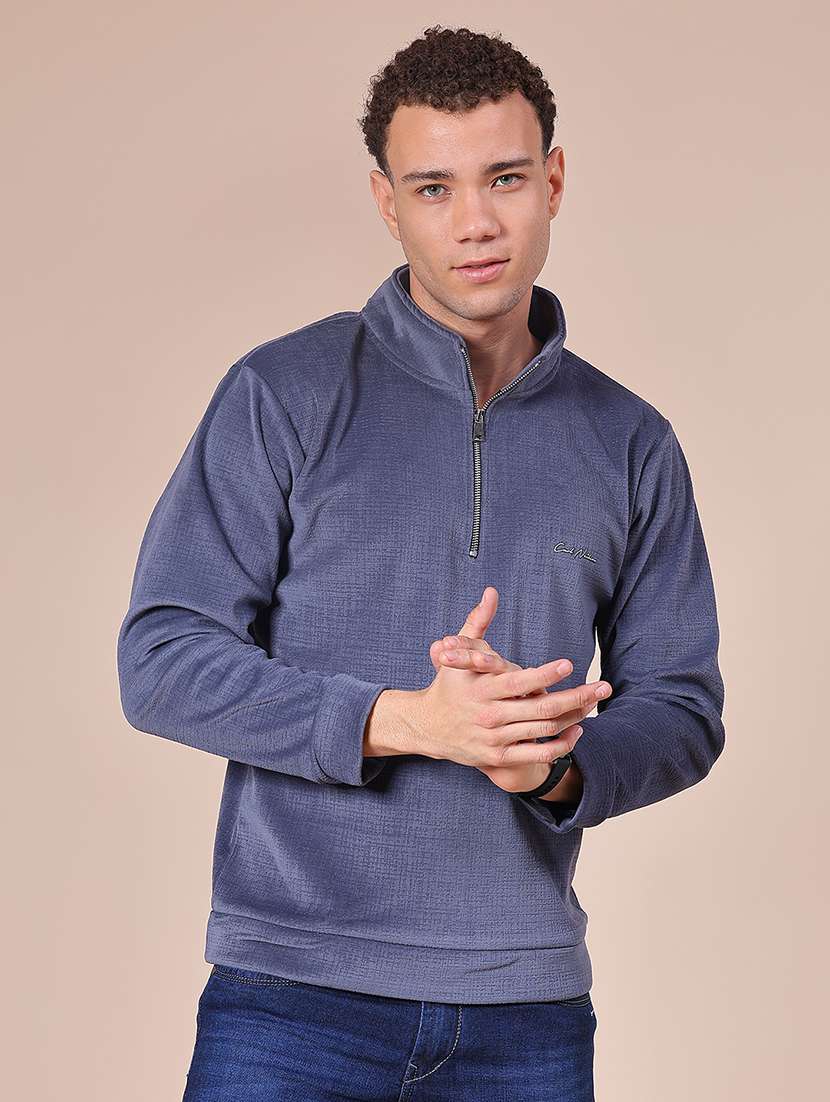 men solid long sleeve regular fit sweatshirt - 22008159 -  Standard Image - 1