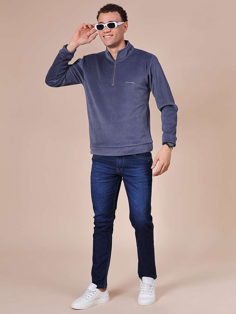 men solid long sleeve regular fit sweatshirt - 22008159 -  Standard Image - 4