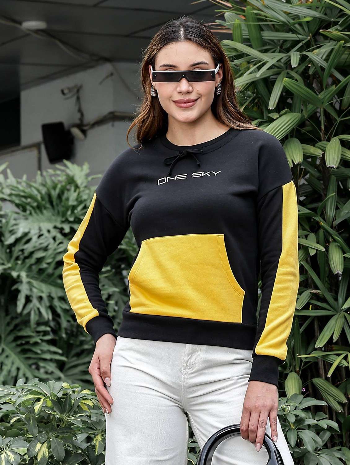 women color block long sleeve pullover sweatshirt - 22008247 - Zoom Image - 0