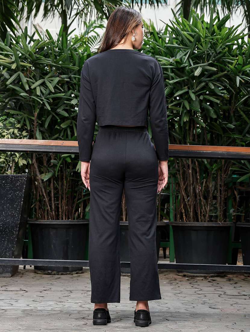 women typographic long sleeve top & trouser co-ord set - 22008308 - Standard Image - 4