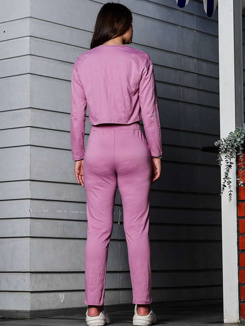 women typographic long sleeve top and trouser set co-ord - 22008309 - Standard Image - 4