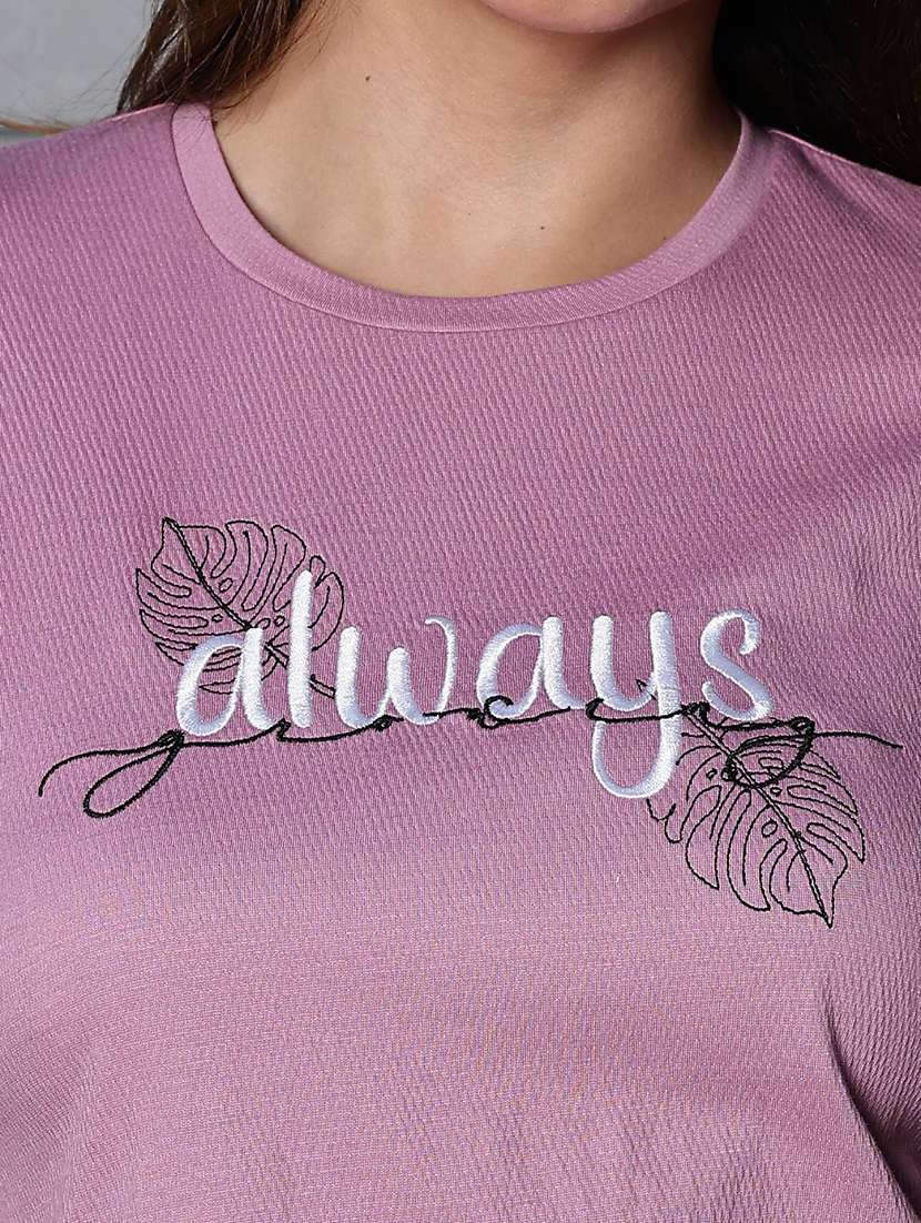 women typographic long sleeve top and trouser set co-ord - 22008309 - Standard Image - 6