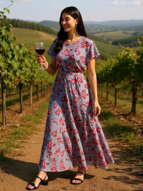 women floral print flared printed flared dress - 22008640 -  Standard Image - 0