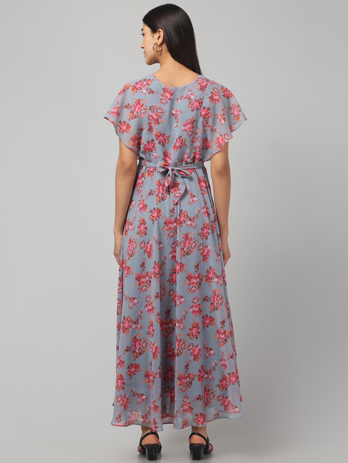 women floral print flared printed flared dress - 22008640 - Standard Image - 4