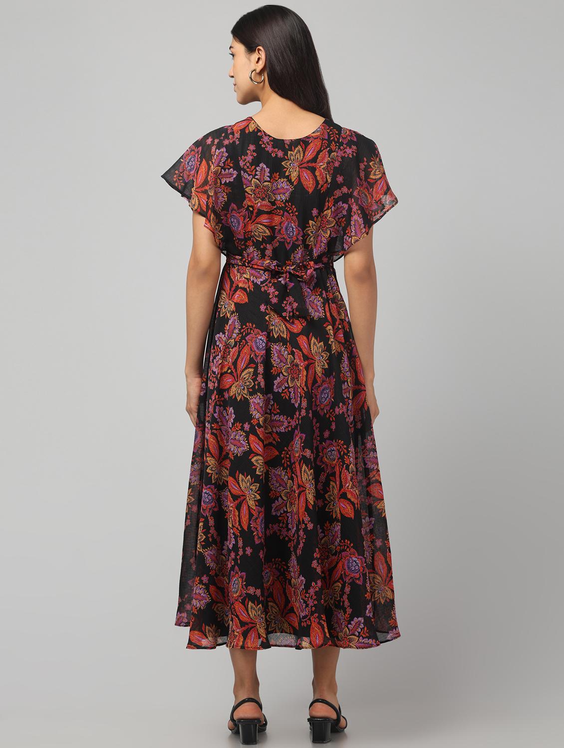 womne floral print flared sleeve dress - 22008643 - Standard Image - 4