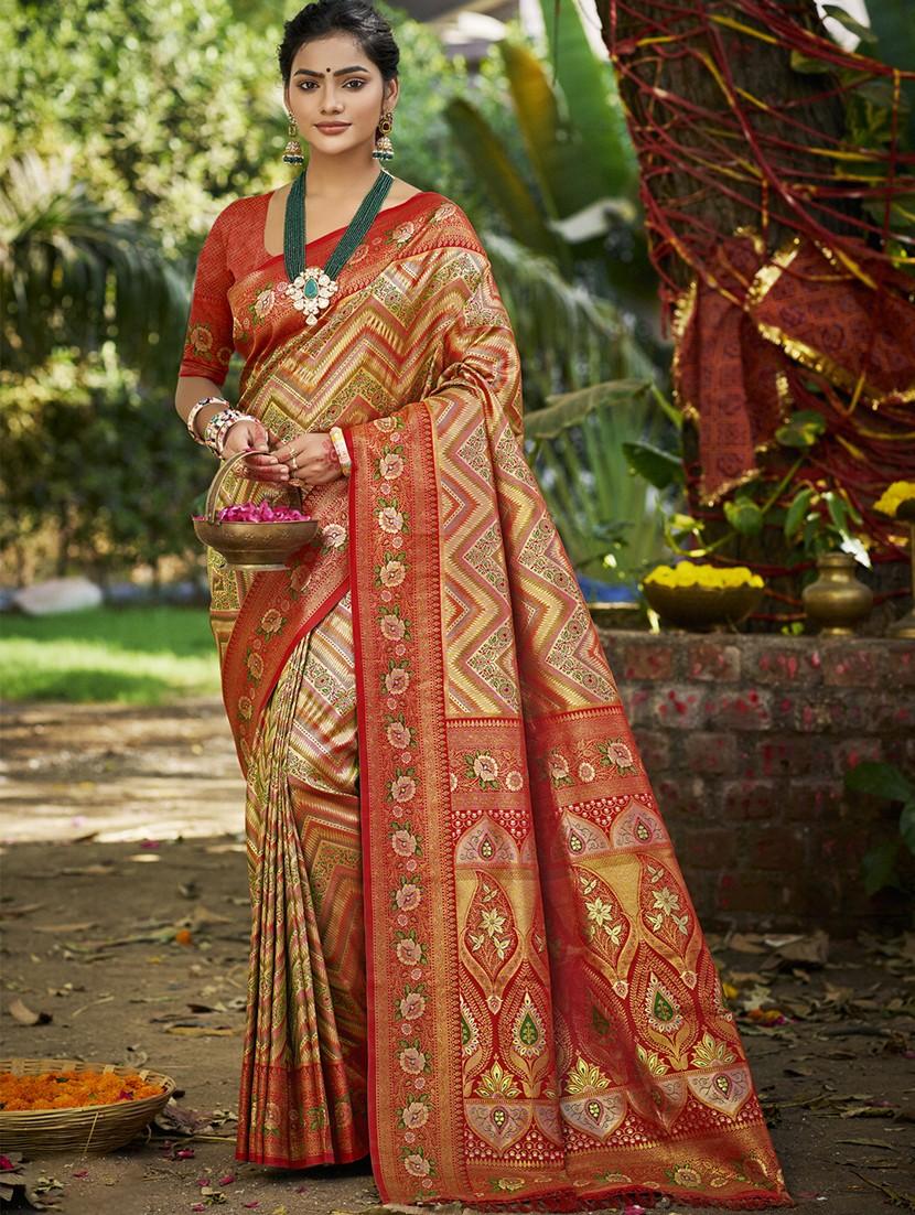 women self design kanjivaram saree with blouse - 22008672 - Zoom Image - 0