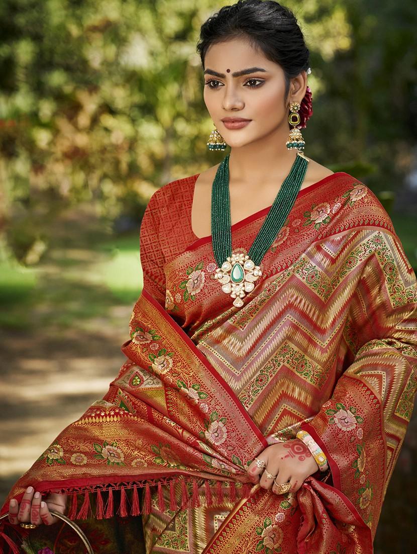 women self design kanjivaram saree with blouse - 22008672 -  Standard Image - 1