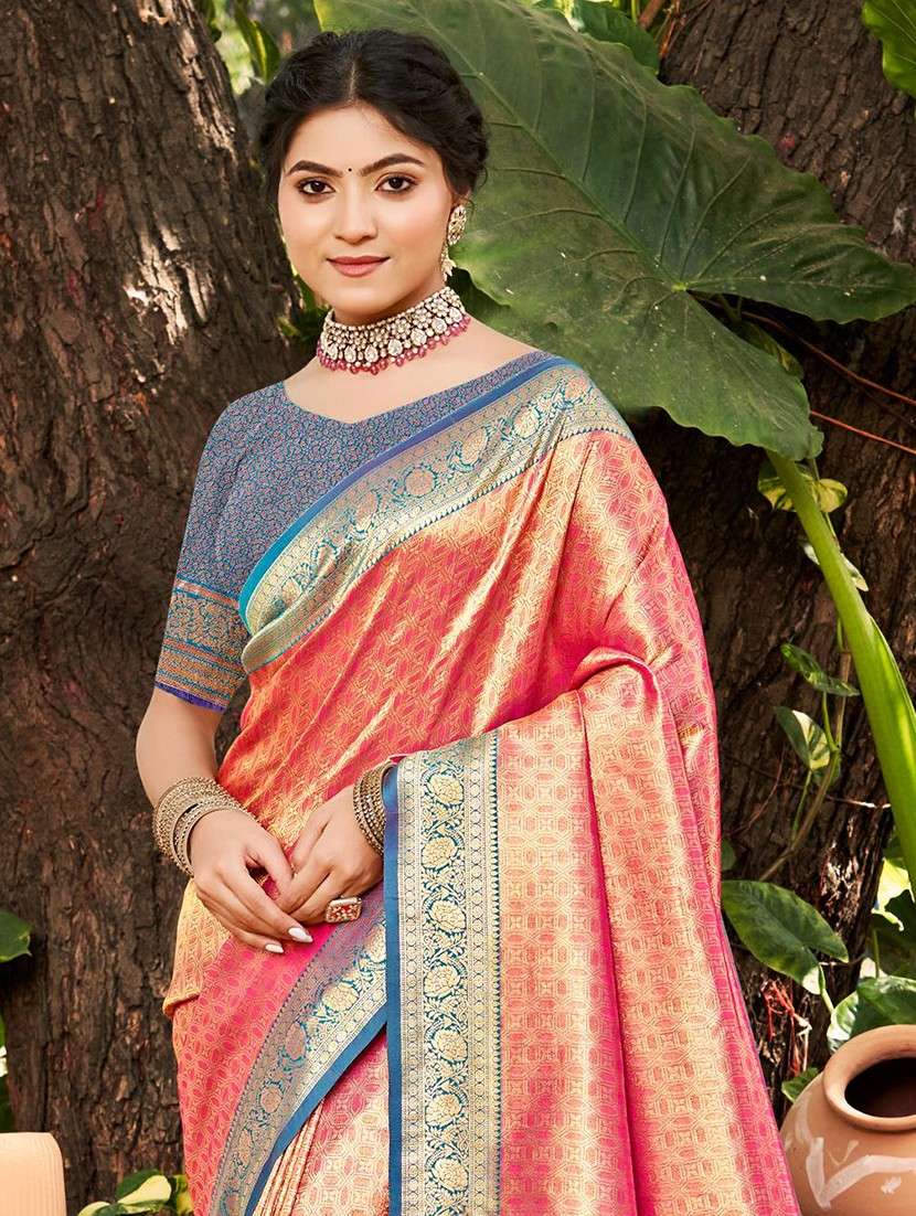 women self design kanjivaram saree with blouse - 22008699 -  Standard Image - 1