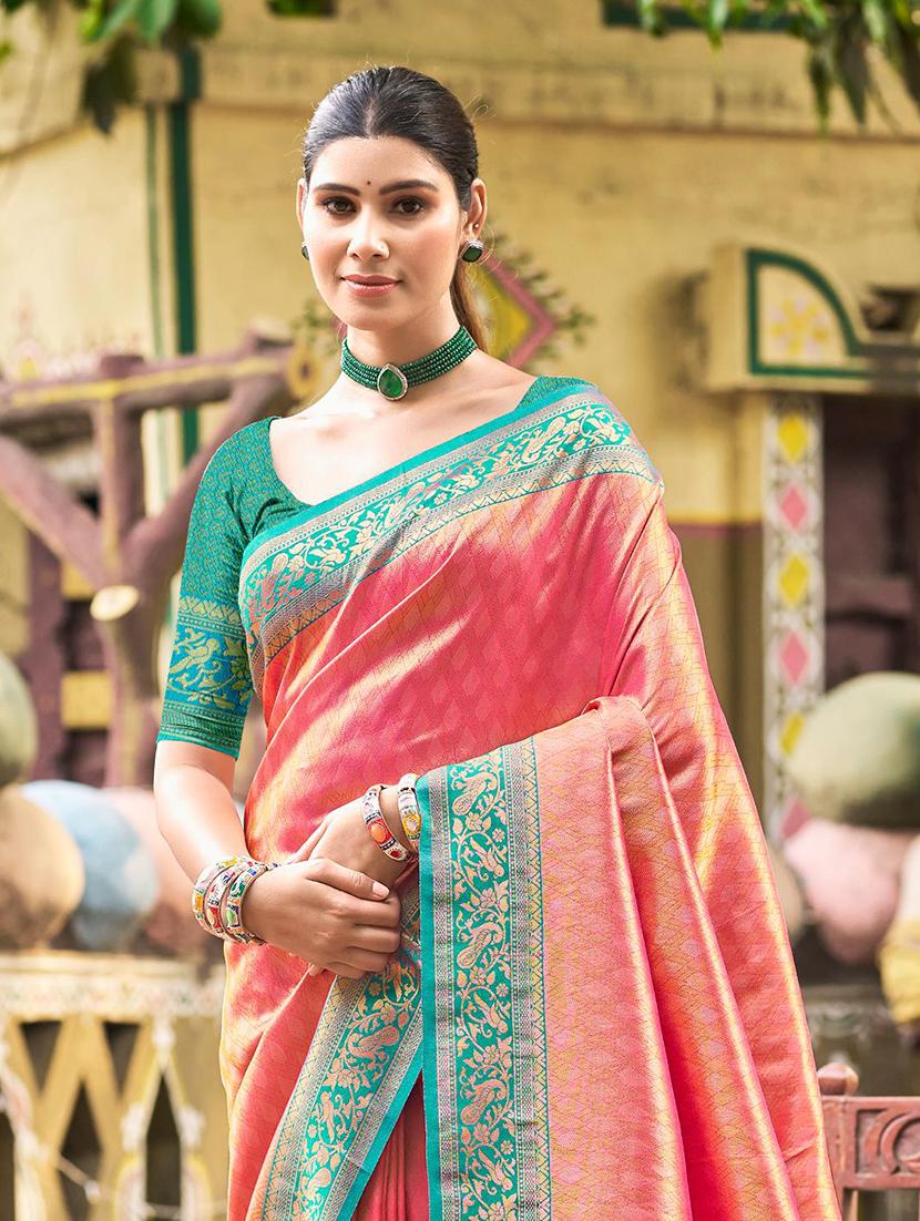 women self design kanjivaram saree with blouse - 22008716 -  Standard Image - 1