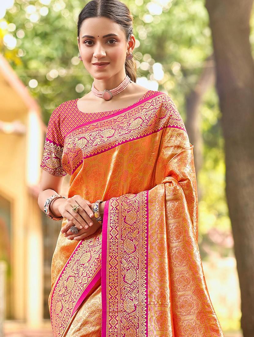 women self design kanjivaram saree with blouse - 22008724 -  Standard Image - 1