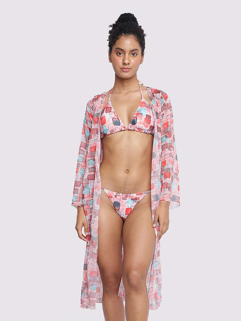 women printed long sleeve coverup shrug - 22008752 -  Standard Image - 1