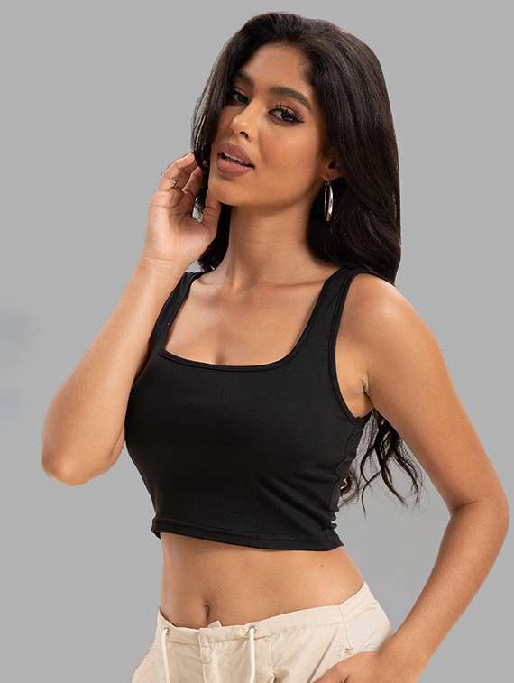 women pack of 2 solid square neck tank top - 22008757 -  Standard Image - 1