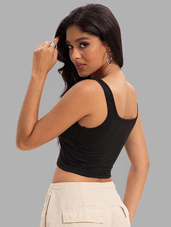 women pack of 2 solid square neck tank top - 22008757 -  Standard Image - 6