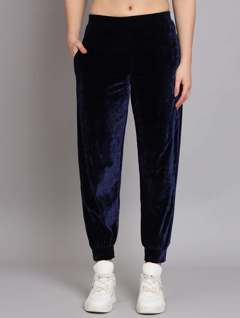 women solid hooded velvet active wear set - 22008766 -  Standard Image - 4