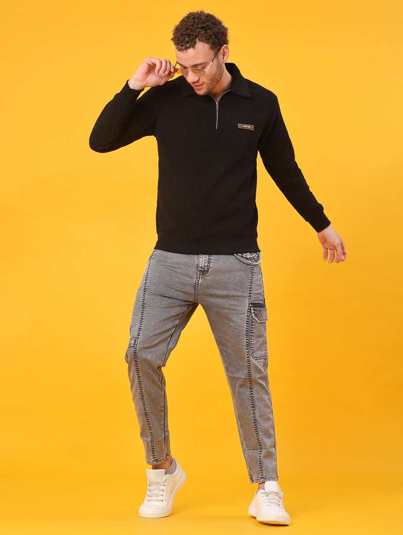 men solid mid rise regular fit cargo - 22008848 -  Standard Image - 4