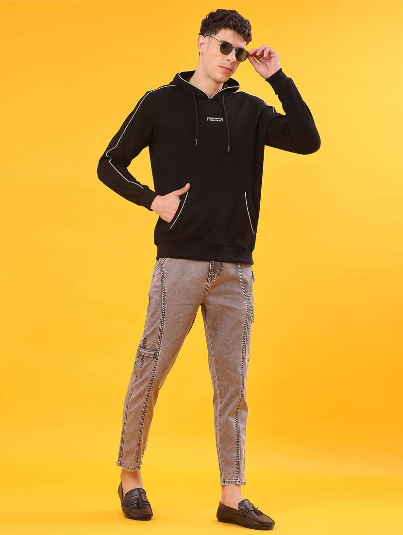 brown cotton cargomen solid mid rise regular fit cargo - 22008849 -  Standard Image - 4