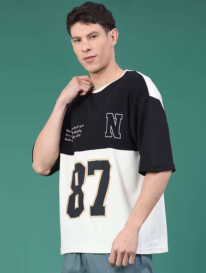 men color block short sleeve oversized t-shirt - 22008881 -  Standard Image - 4