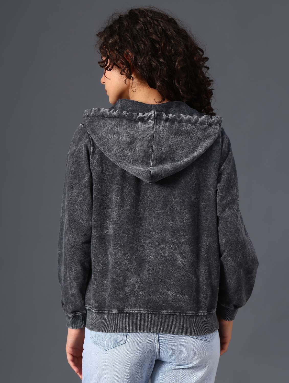 black cotton blend plain sweatshirt - 22008927 -  Standard Image - 4