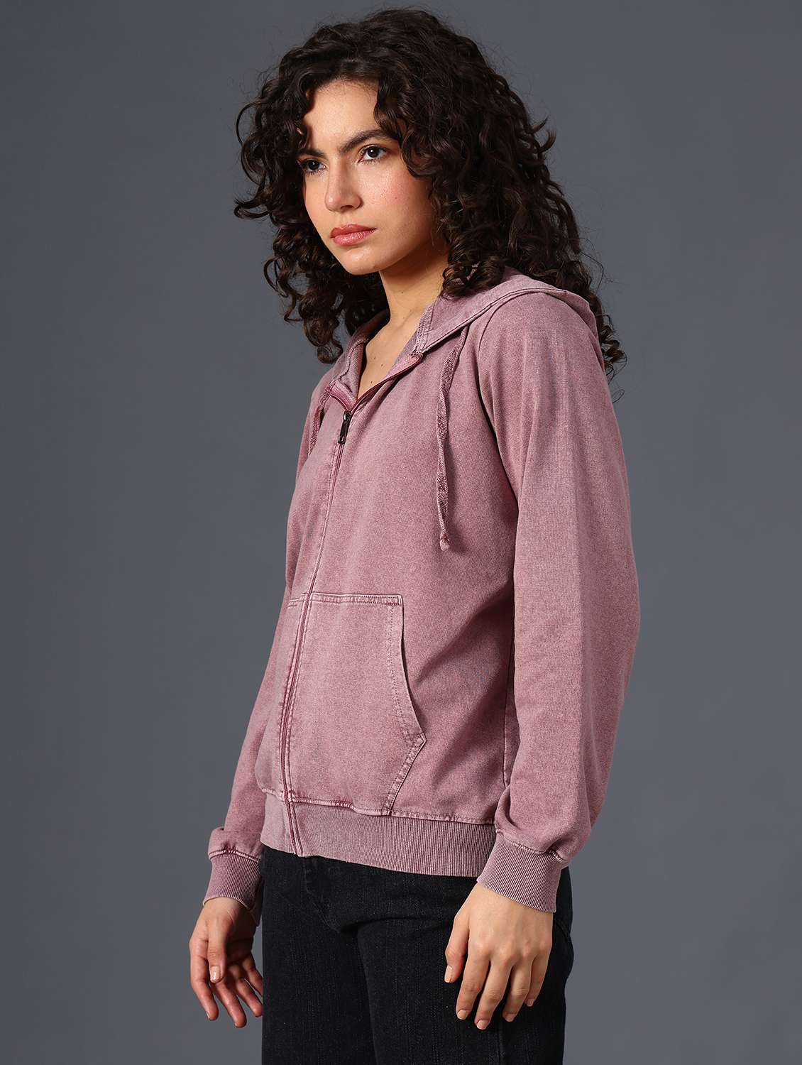 pink cotton blend plain sweatshirt - 22008928 -  Standard Image - 6