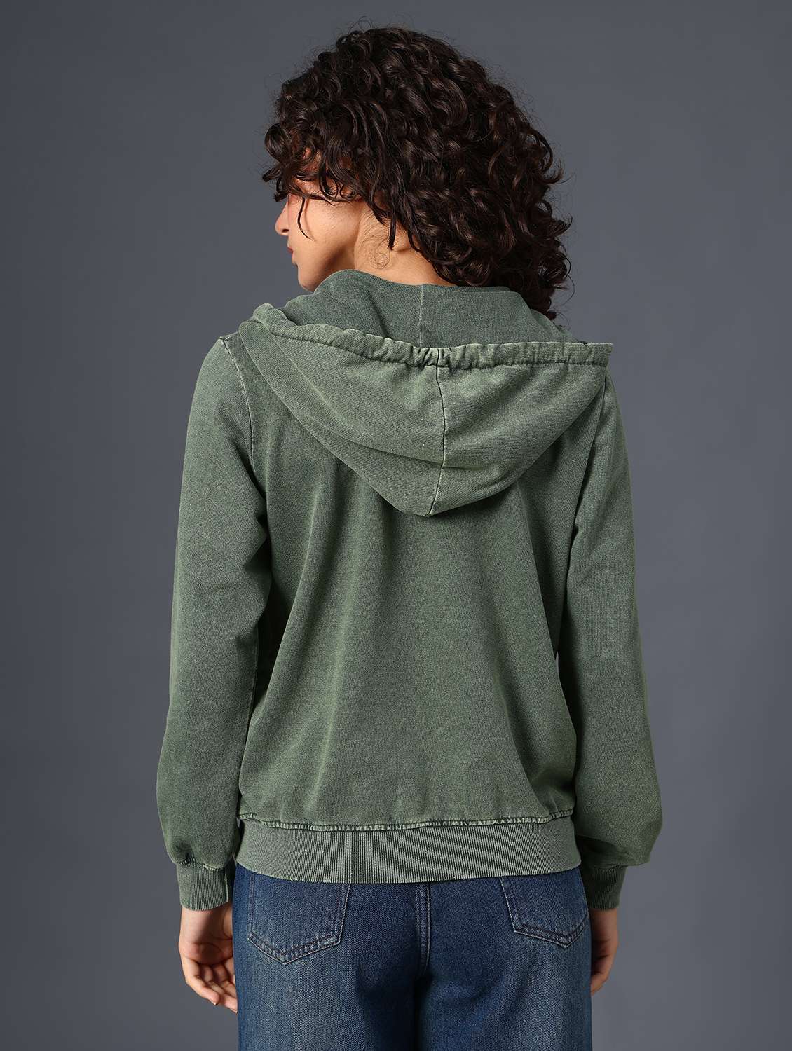 olive cotton blend plain sweatshirt - 22008930 -  Standard Image - 4