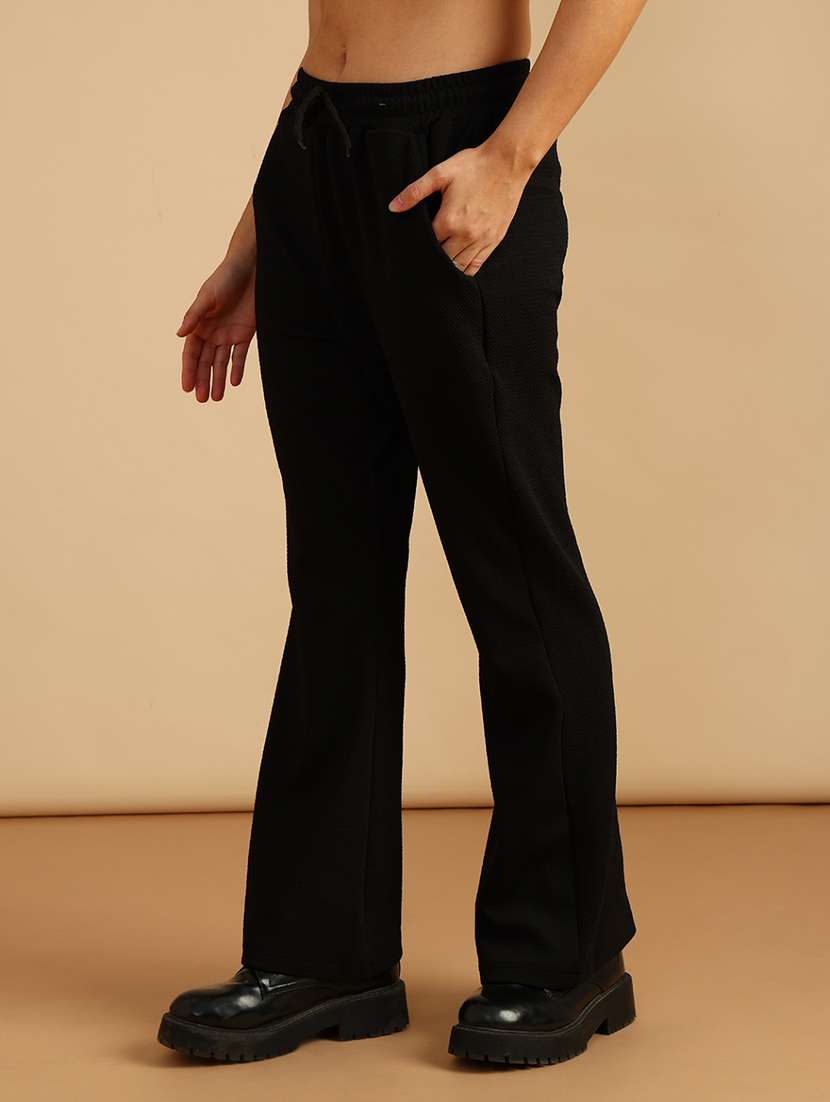 women solid mid rise relaxed fit track pant - 22008948 -  Standard Image - 1