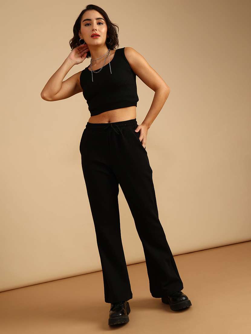 women solid mid rise relaxed fit track pant - 22008948 -  Standard Image - 4