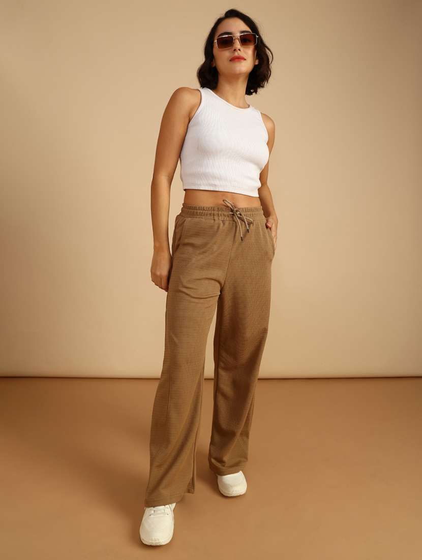 women solid mid rise relaxed fit track pant - 22008949 -  Standard Image - 4