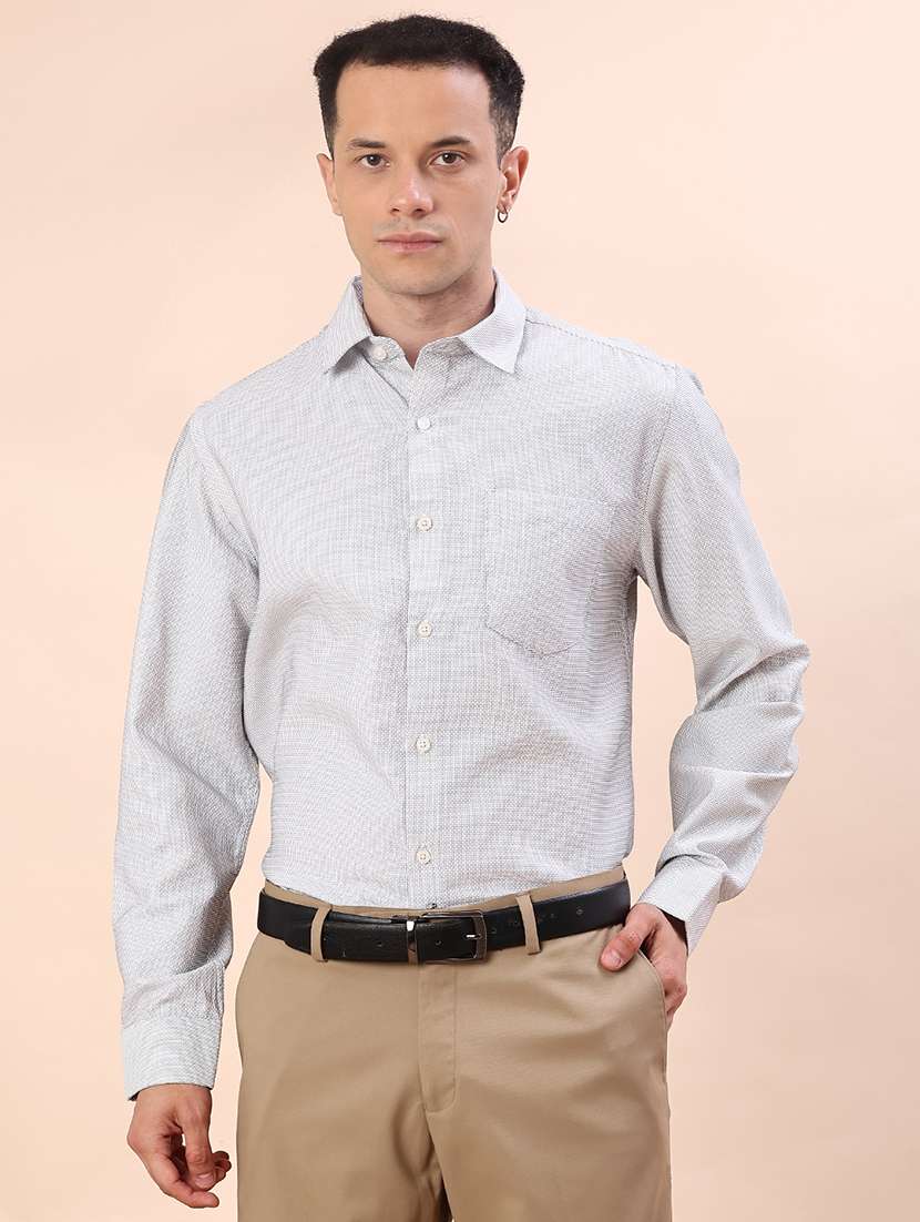 men printed collared long sleeve regular fit shirt - 22009035 -  Standard Image - 1