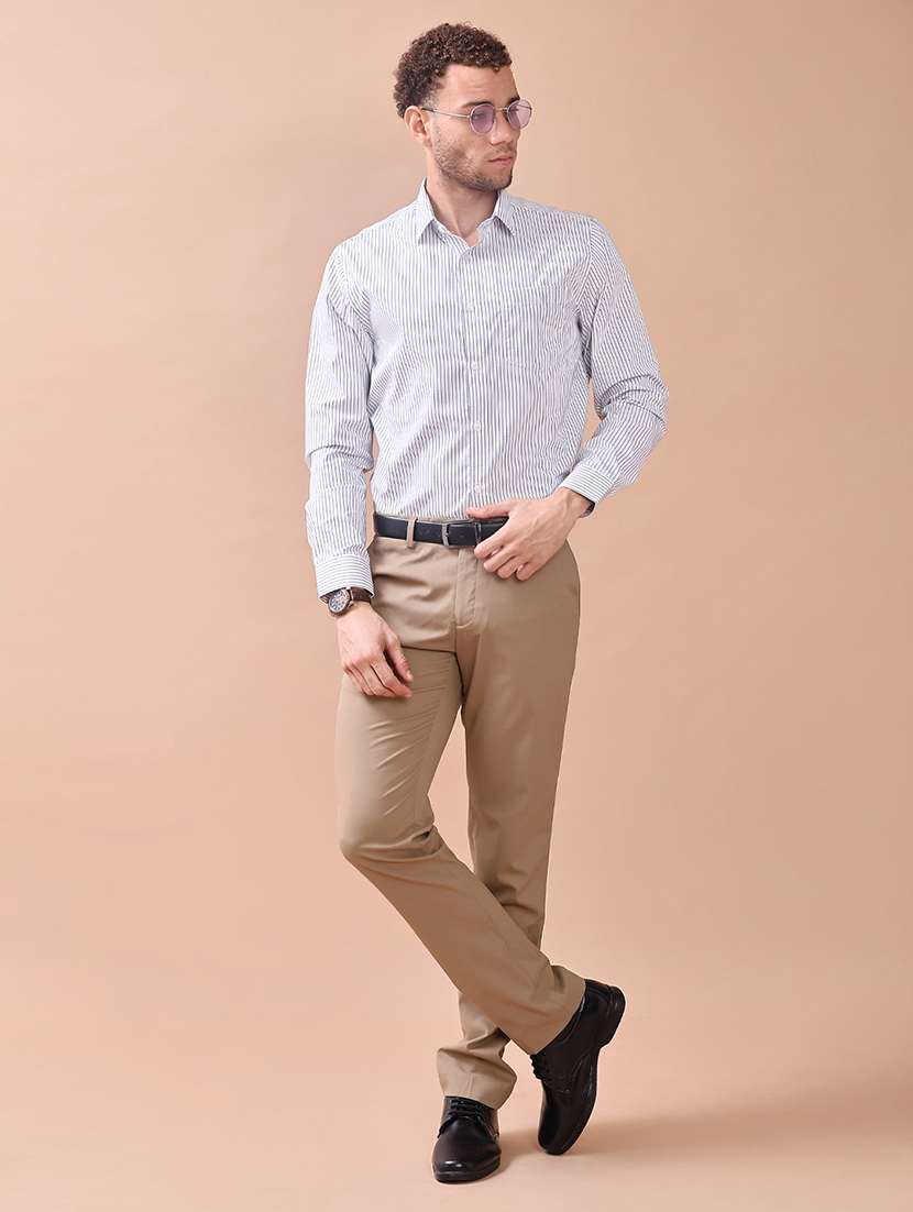 men striped collared long sleeve regular fit shirt - 22009036 -  Standard Image - 4