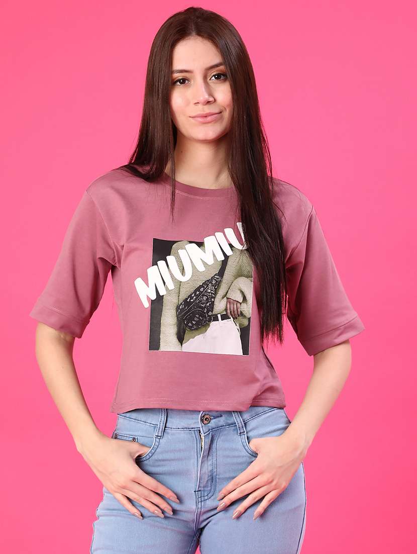 women printed short sleeve t-shirt - 22009037 -  Standard Image - 1