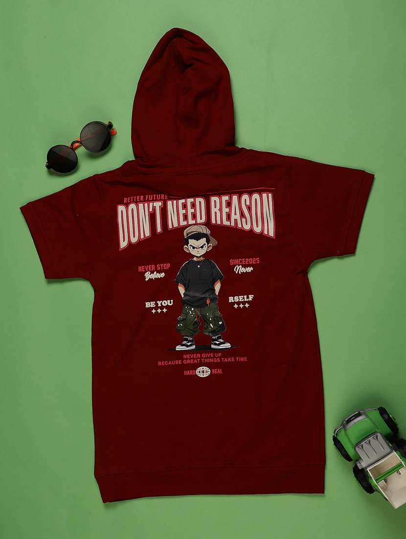 boys printed short sleeve hooded t-shirt - 22009070 -  Standard Image - 1