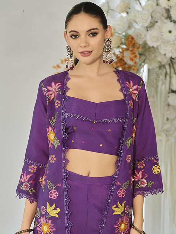 women solid with work three quarter sleeve fusion set - 22009122 - Standard Image - 4
