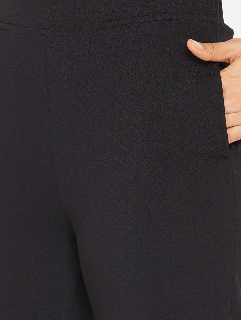 women solid mid rise bootcut trouser - 22009130 -  Standard Image - 4