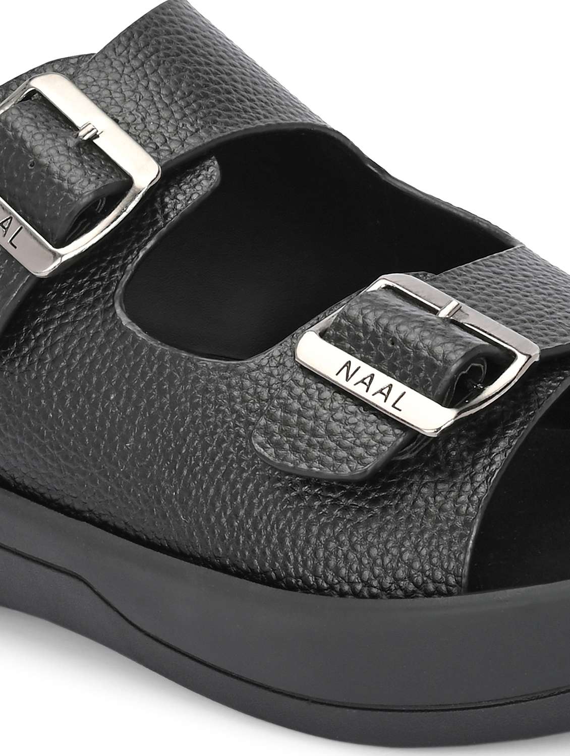 men black slip on sandal - 22009135 - Standard Image - 4