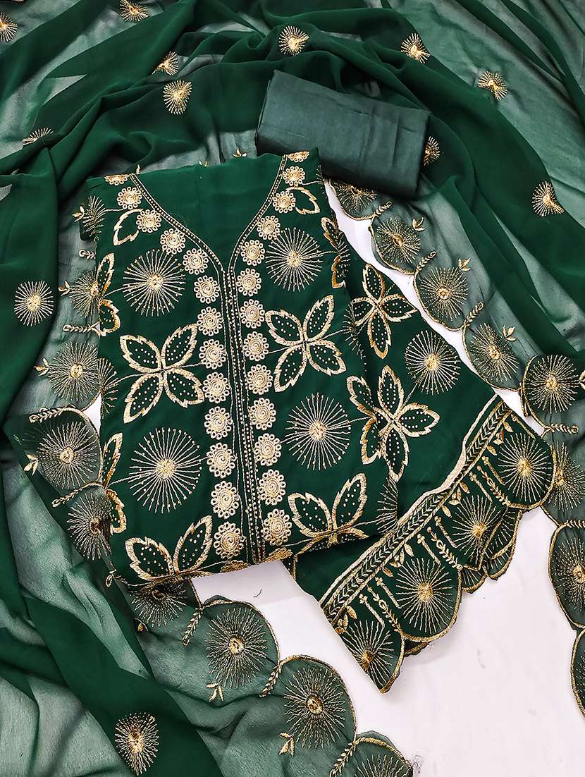 women solid with work zari work unstitched suit set - 22009199 -  Standard Image - 1