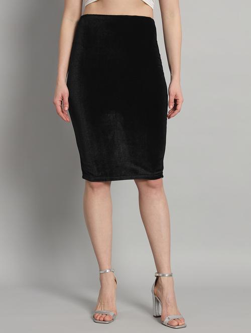 women black velvet pencil skirt - 22009226 -  Standard Image - 0