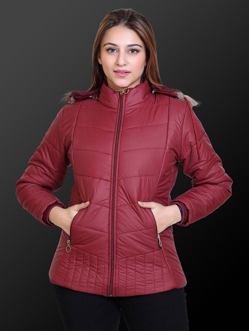 women solid long sleeve hooded quilted jacket - 22009229 -  Zoom Image - 0